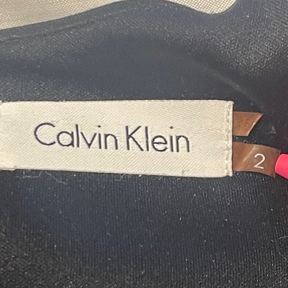 Calvin Klein Elegant Black Long Sleeve Dress Size 2 Preowned Measurements - Picture 3 of 10